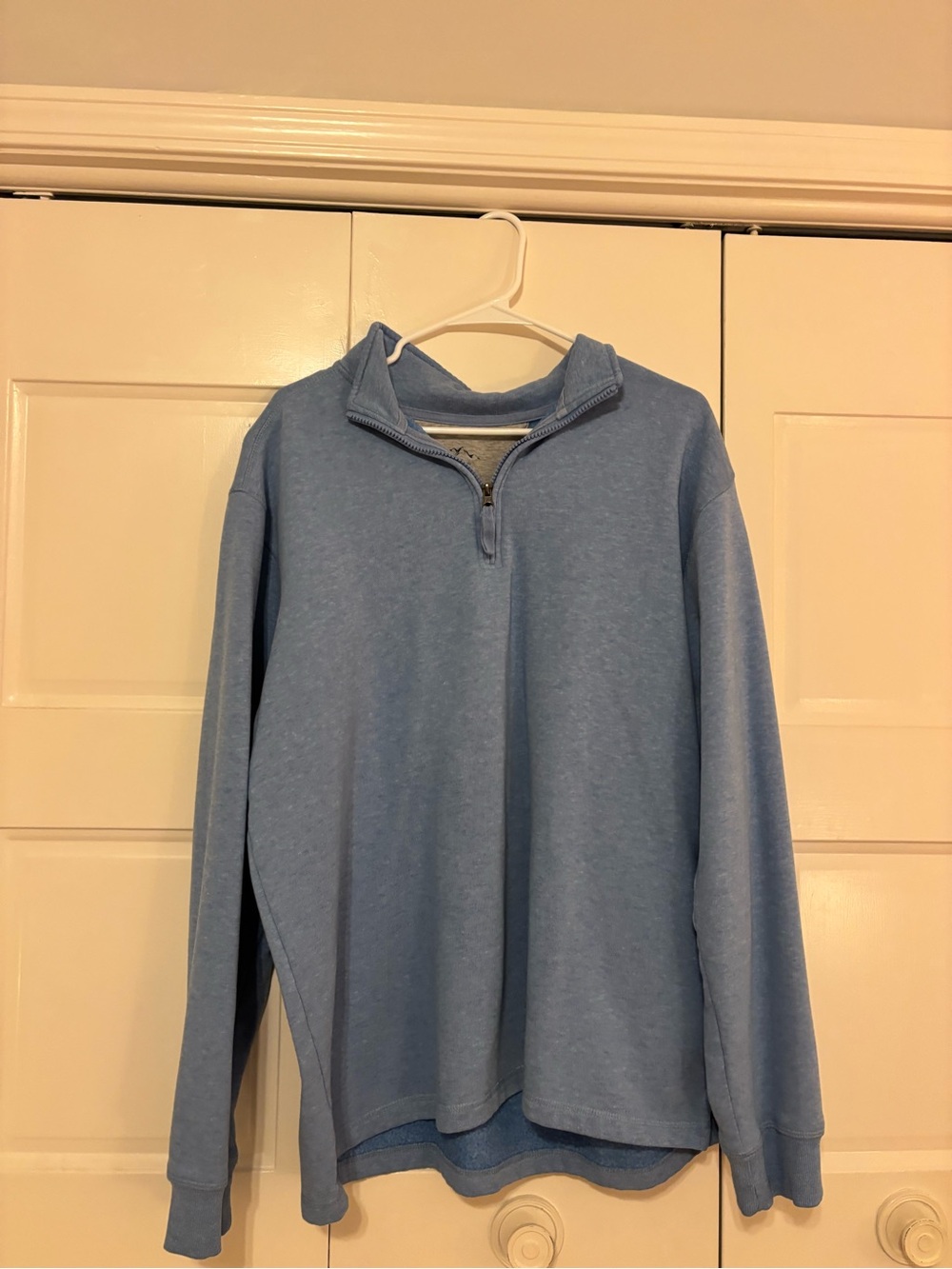 Quarter-Zip Pullover Sweatshirt in Light Blue